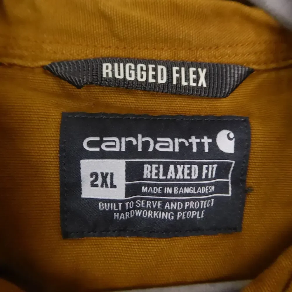 Carhartt Shirt Jacket Mens SZ 2XL Rigby Rugged Flex Fleece Lined Work Wear Read‎